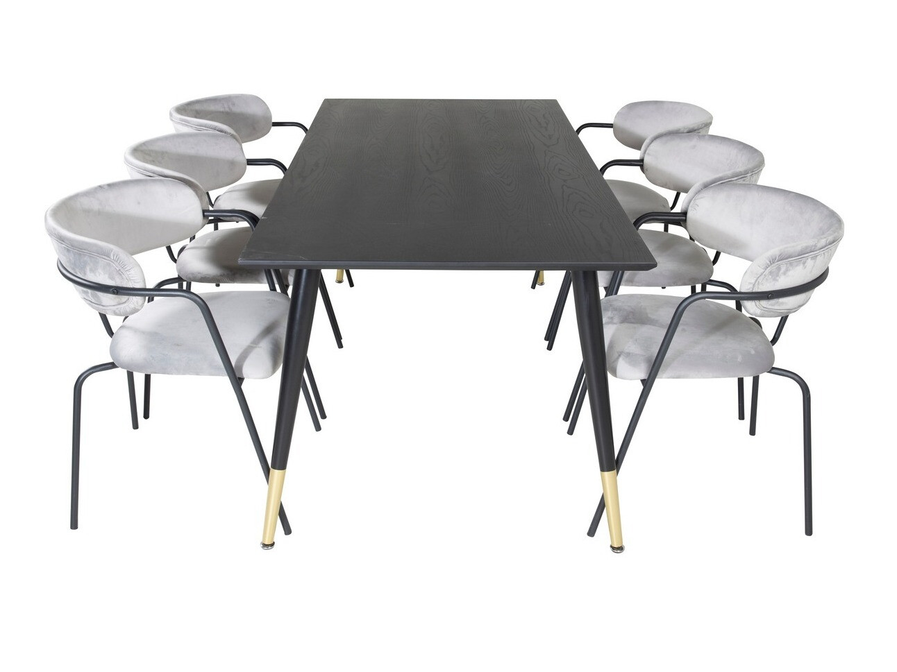 Ēdamistabas komplekts Dallas 1258 (Pelēks + Melns)