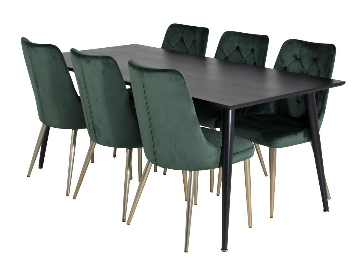 Ēdamistabas komplekts Dallas 1336 (Zaļš + zelta)