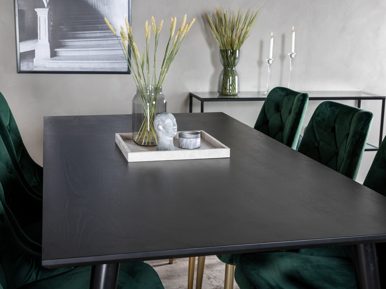 Ēdamistabas komplekts Dallas 1336 (Zaļš + zelta)