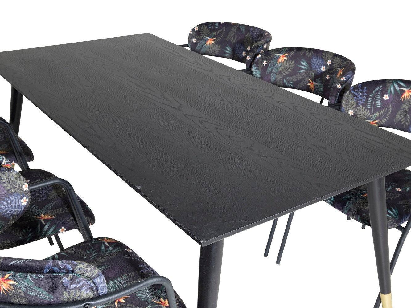 Обеденный гарнитур Dallas 1258 (Цветочный узор + Чёрный)