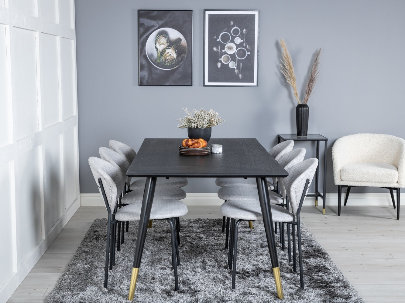 Обеденный гарнитур Dallas 1260 (Серый + Чёрный)