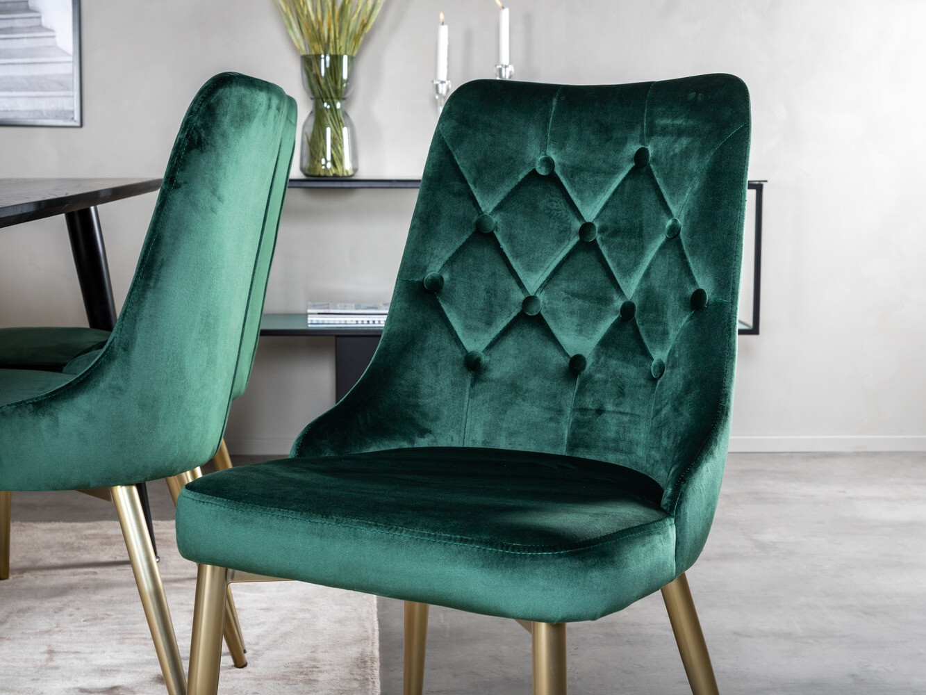 Обеденный гарнитур Dallas 1336 (Зелёный + золотой)