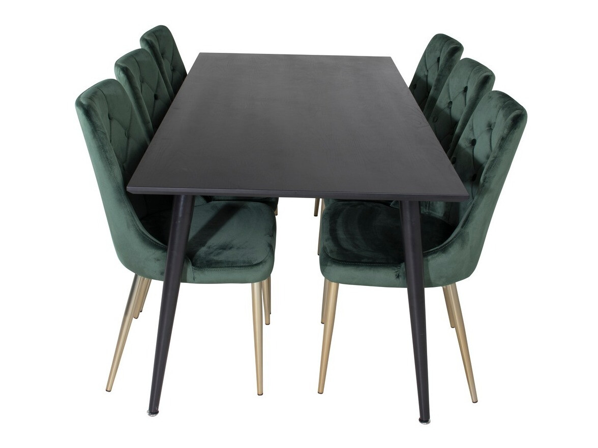 Ēdamistabas komplekts Dallas 1336 (Zaļš + zelta)