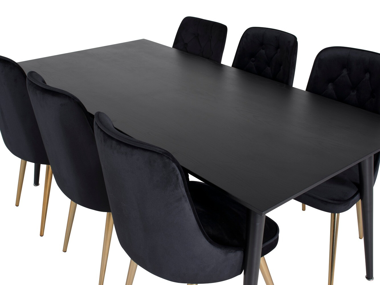 Обеденный гарнитур Dallas 1336 (Чёрный + золотой)