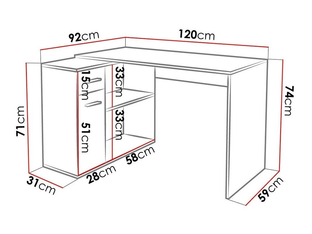 Stūra rakstāmgalds Bristol 165