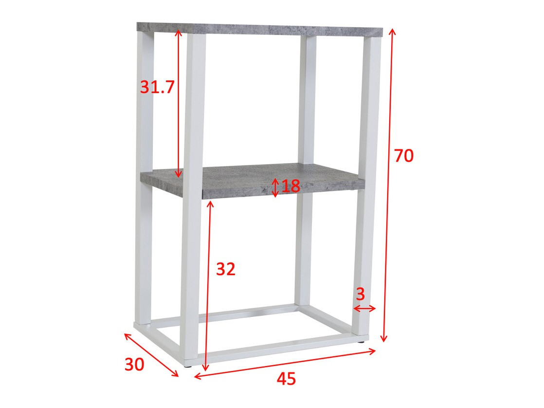 Kafijas galdiņš Dallas 3219 (Balts + Betons)