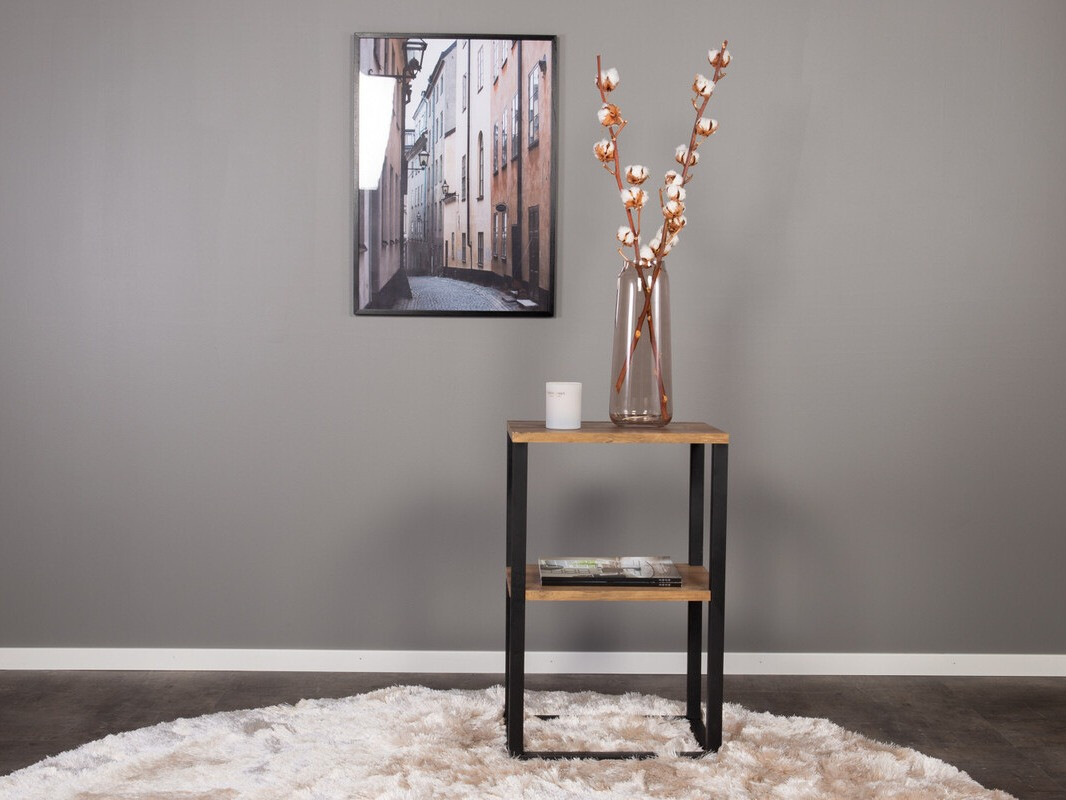 Kafijas galdiņš Dallas 3219 (Melns + Tīkkoks)