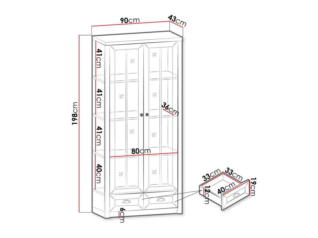 Стеллаж Ferdore 146 (Дуб лефкас + Андерсон Пайн)