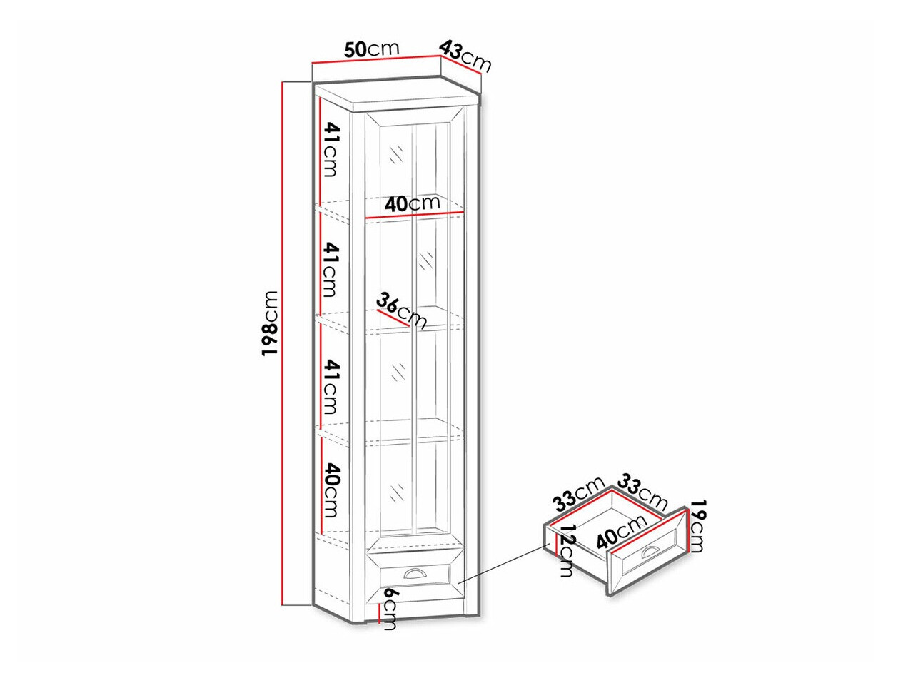 Стеллаж Ferdore 147 (Дуб лефкас + Андерсон Пайн)