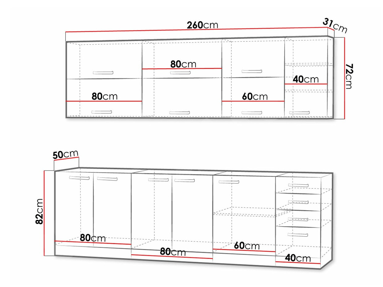 Moduļu virtuves komplekts Multi Grey 123