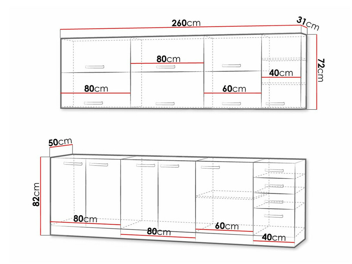 Moduļu virtuves komplekts Multi Grey 123