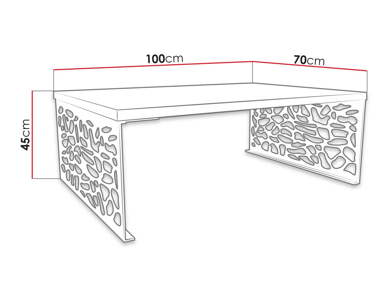 Журнальный столик Germantown 107 (Дуб + Матовый черный)