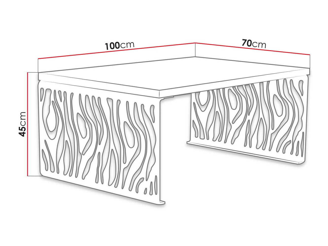 Журнальный столик Germantown 108 (Дуб + Матовый черный)