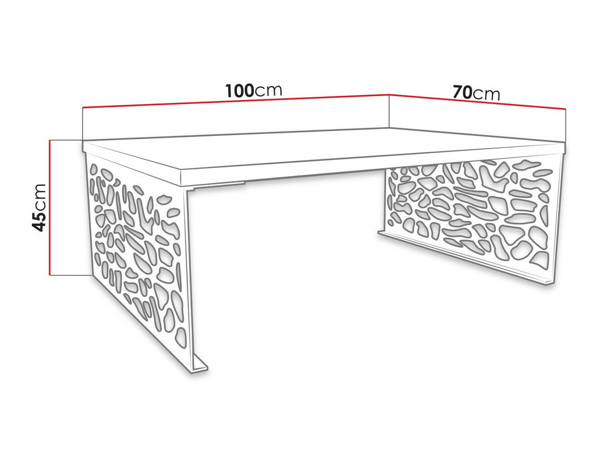 Žurnālu galdiņš Germantown 107 (Glancēts balts + Matēts melns)