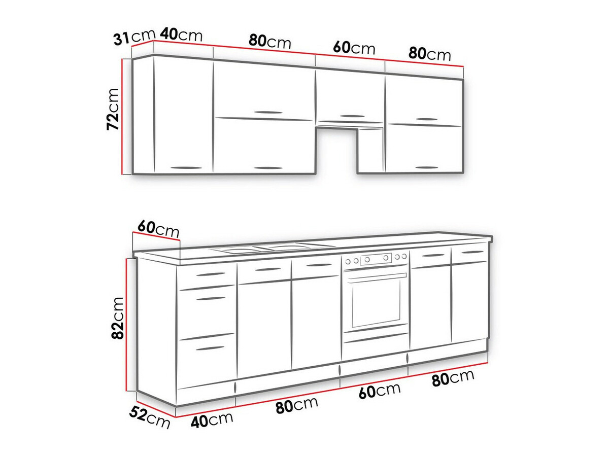 Moduļu virtuves komplekts Wood White 138