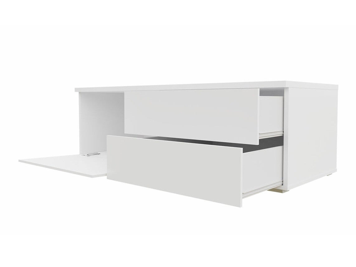 TV galds Nashville 129 (Balts + Glancēts melns)