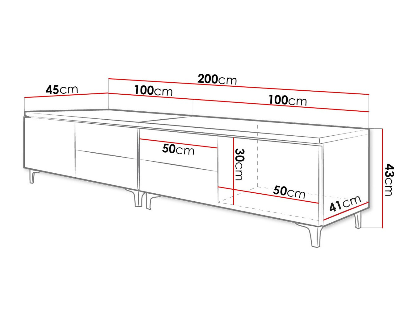 ТВ тумба Nashville 128 (Белый + Глянцевый серый)