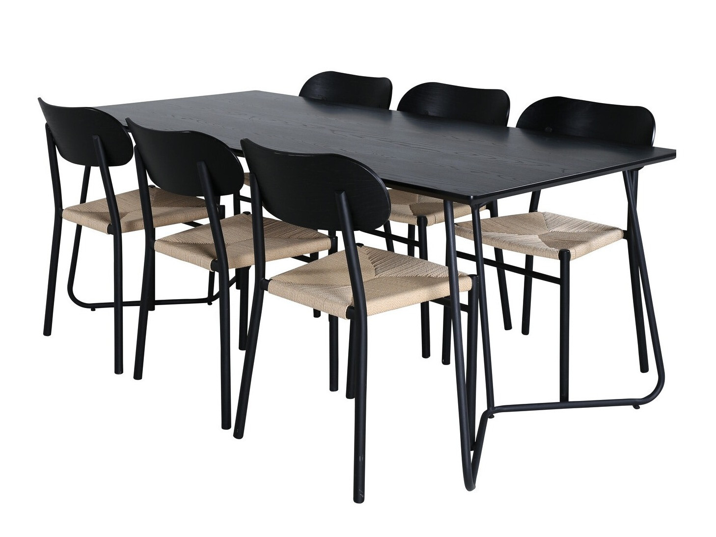 Ēdamistabas komplekts Dallas 2716 (Melns + Gaiši brūns)