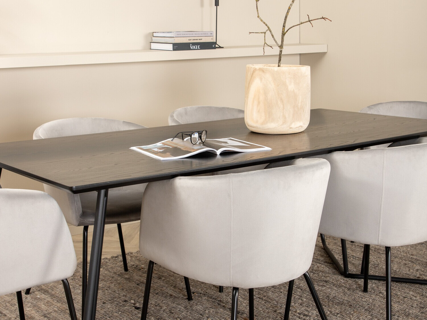 Обеденный гарнитур Dallas 2569 (Светло-серый + Чёрный)