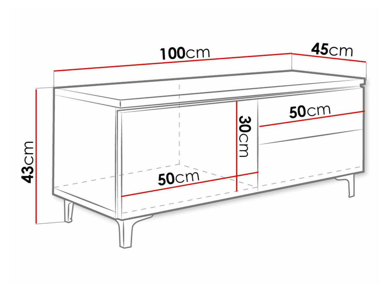 TV galds Nashville 130 (Balts + Glancēts pelēks)
