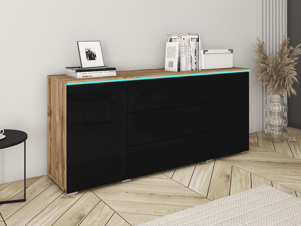 Kumode Sarasota 142 (Votan ozols + Glancēts melns)