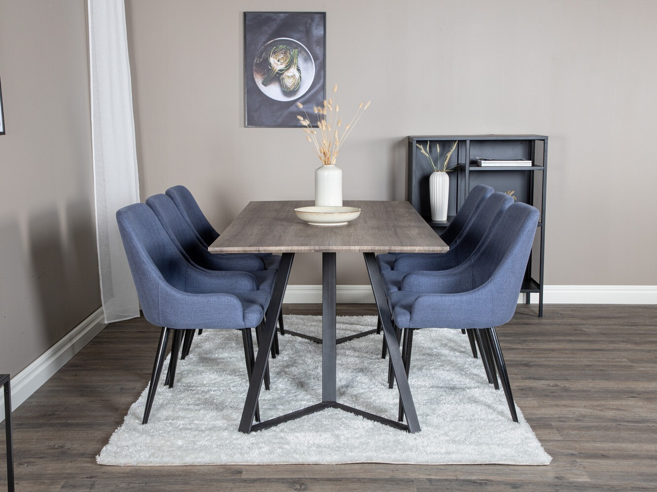 Обеденный гарнитур Dallas 1345 (Синий + Чёрный)