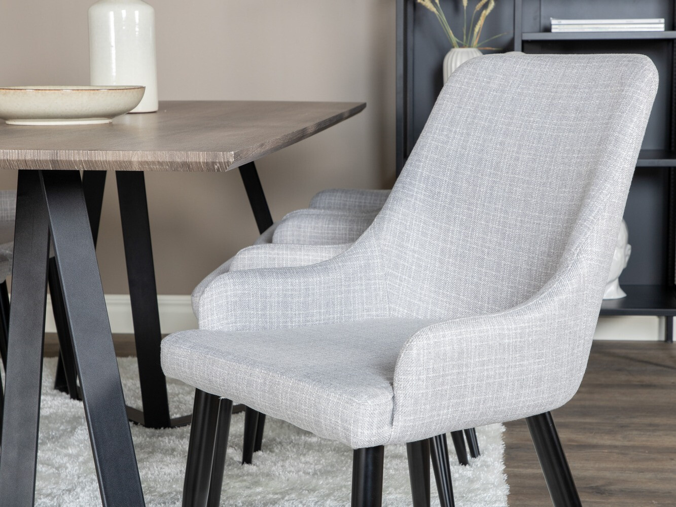 Обеденный гарнитур Dallas 1345 (Светло-серый + Чёрный)