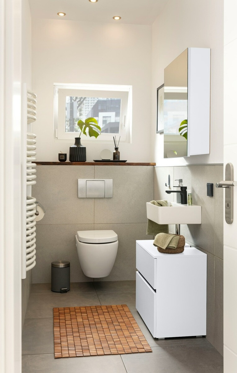 Stāvošs vannas istabas skapītis izlietnei Soncamu 110 (Balts)