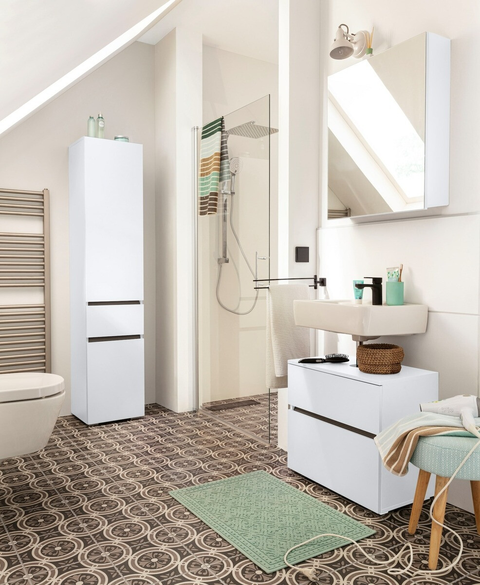 Stāvošs vannas istabas skapītis izlietnei Soncamu 110 (Balts)