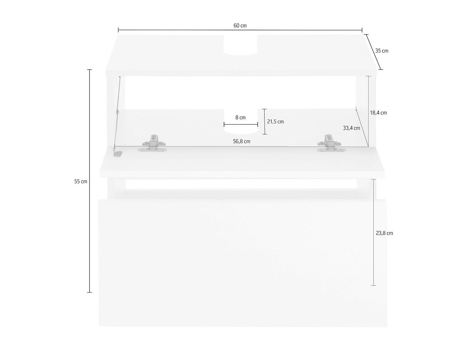 Stāvošs vannas istabas skapītis izlietnei Soncamu 110 (Balts)