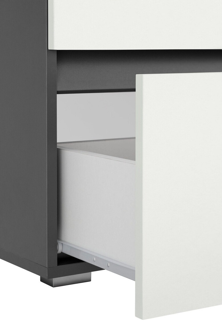 Stāvošs vannas istabas skapītis izlietnei Soncamu 109 (Balts + Antracīts)