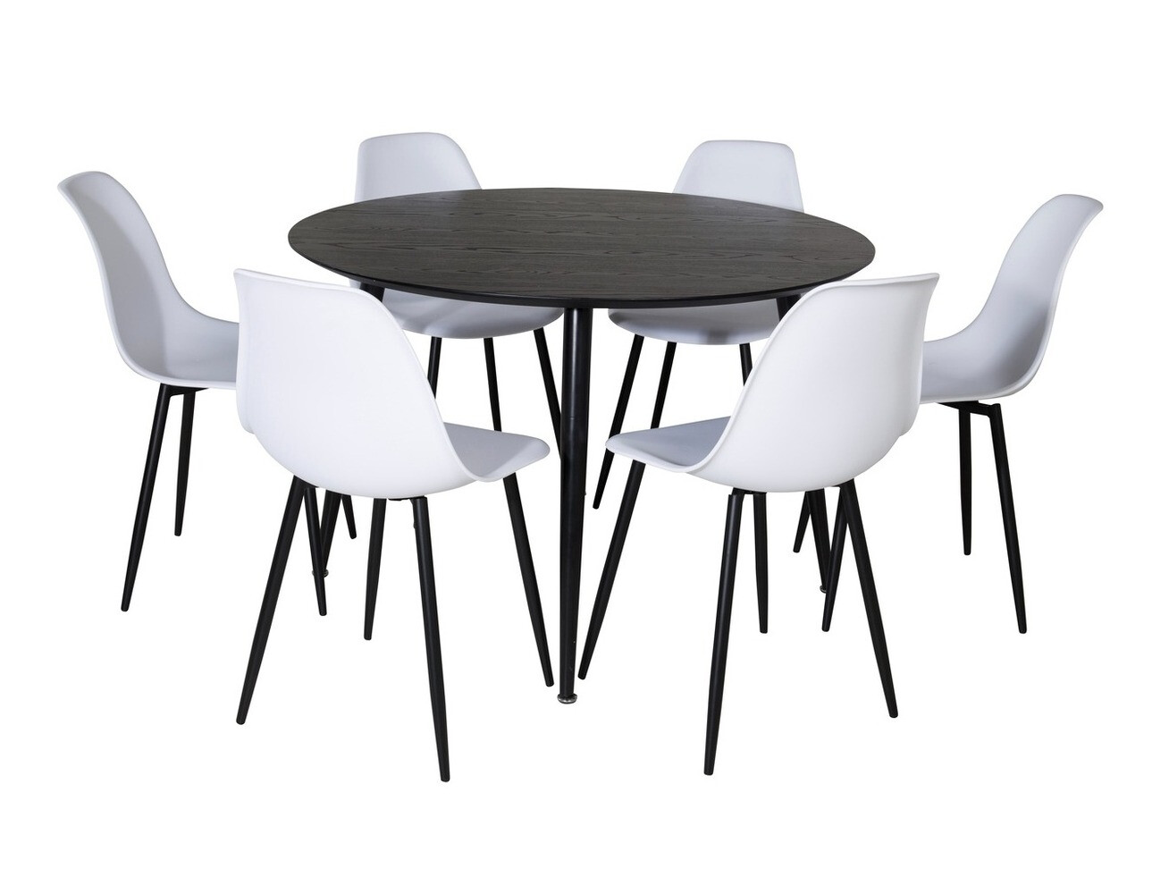 Ēdamistabas komplekts Dallas 1563 (Balts + Melns)