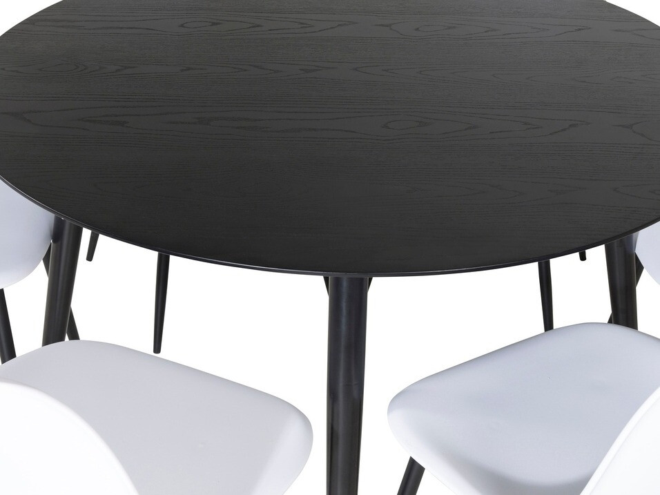 Ēdamistabas komplekts Dallas 1563 (Balts + Melns)