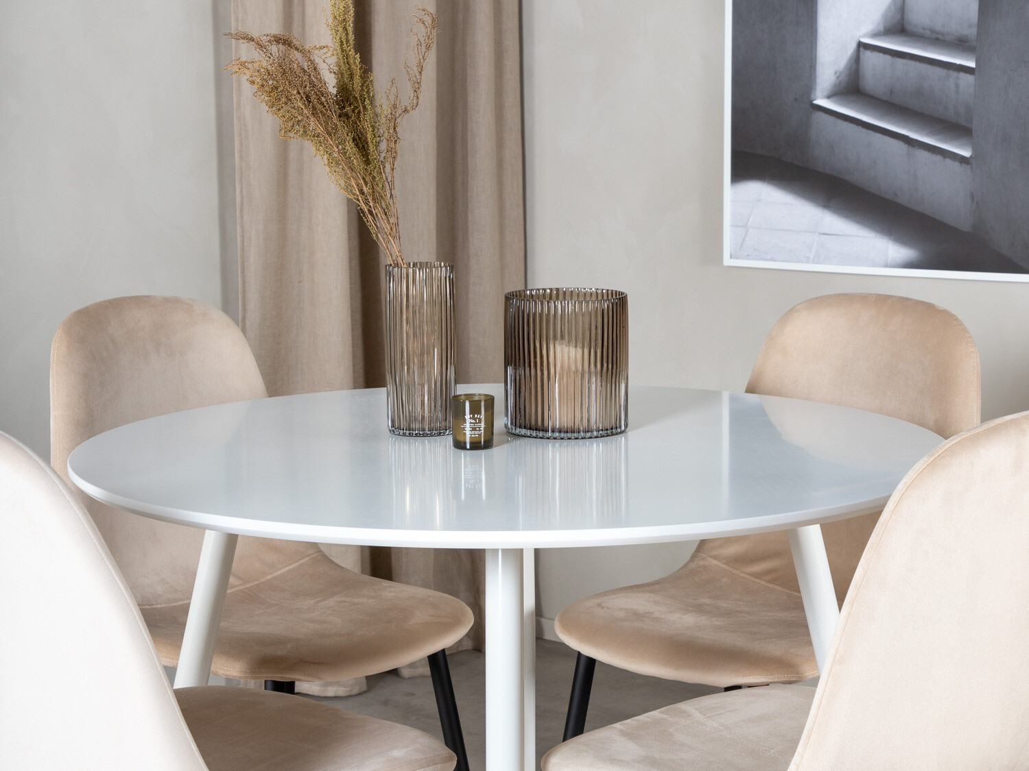 Ēdamistabas komplekts Dallas 1581 (Krēms + Melns)