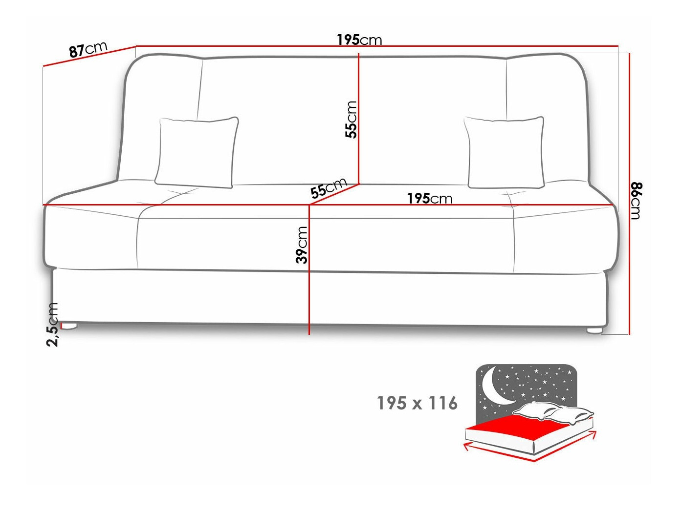 Диван-кровать Comfivo 124 (Alova 04 + Alova 71)