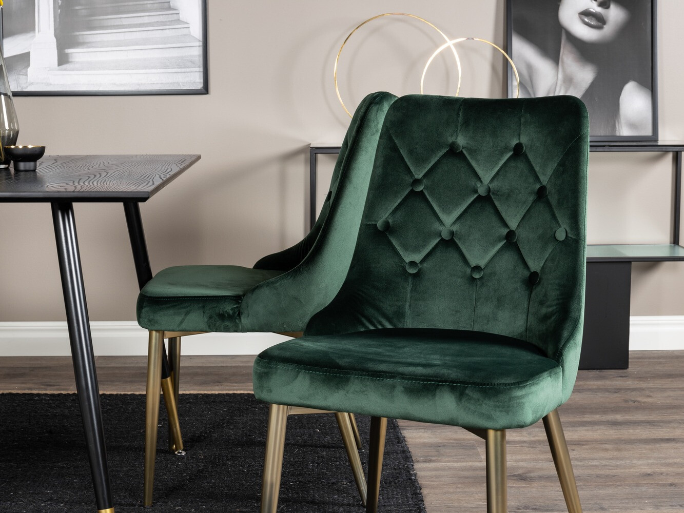 Ēdamistabas komplekts Dallas 1673 (Zaļš + zelta)