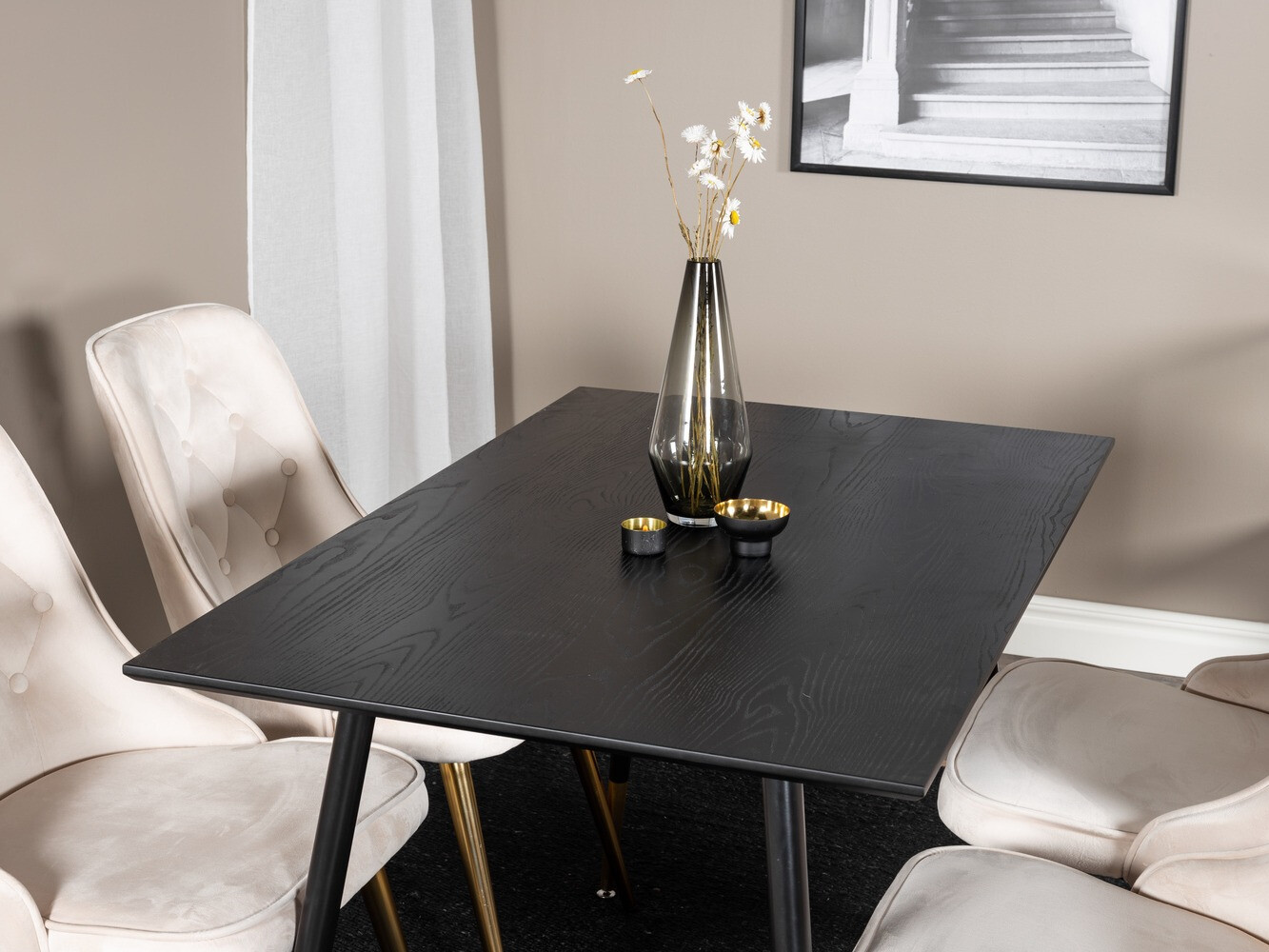 Обеденный гарнитур Dallas 1673 (Бежевый + золотой)