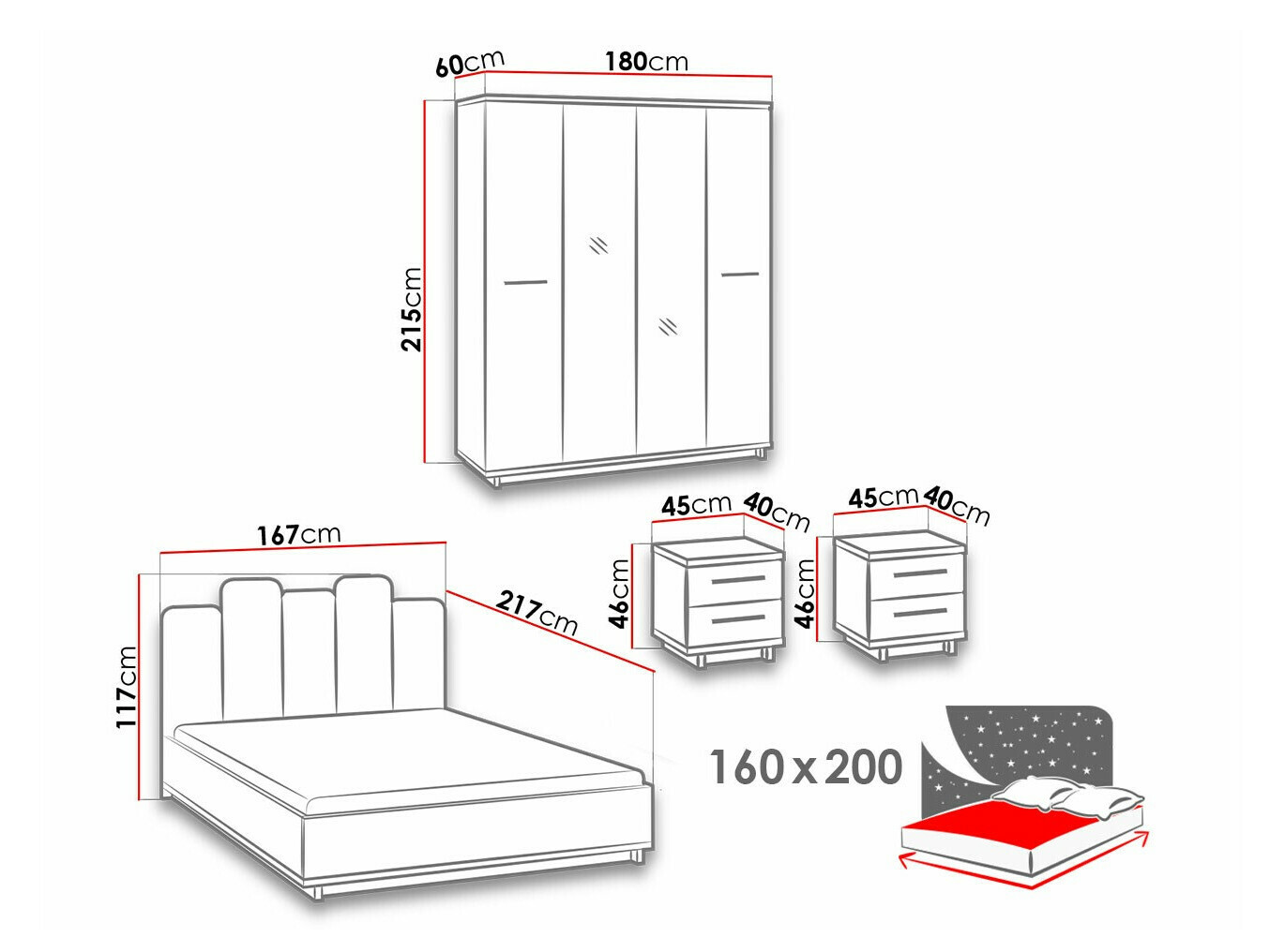 Guļamistabas komplekts Morlira 118