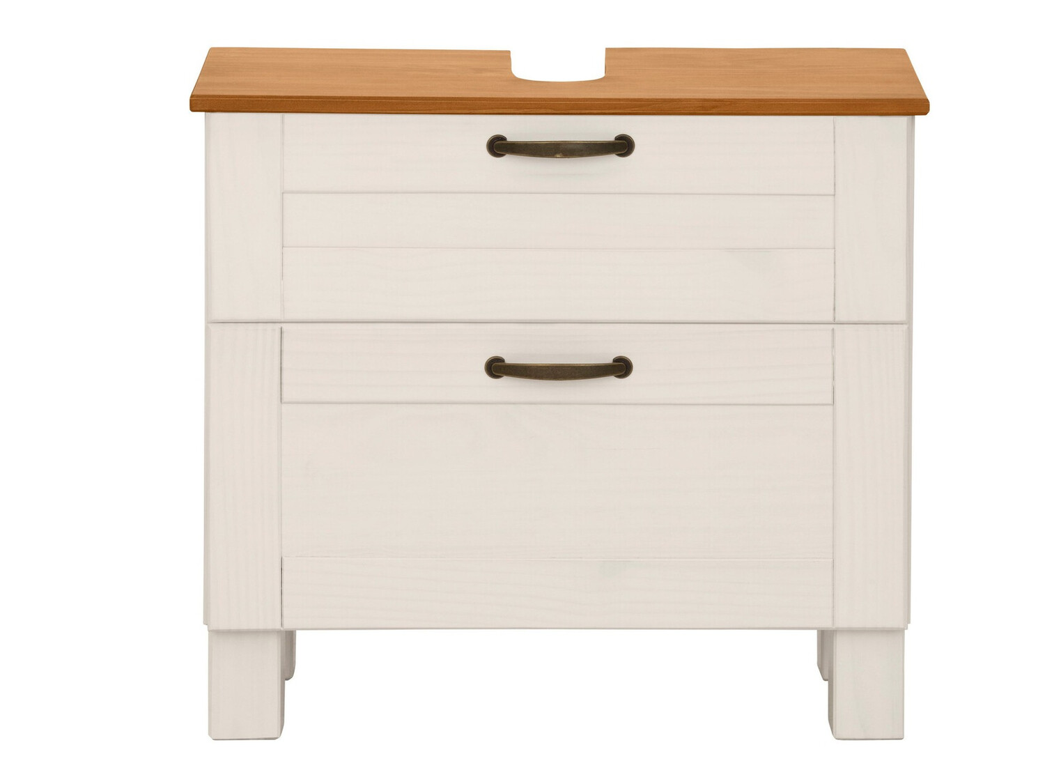 Stāvošs vannas istabas skapītis izlietnei Ophlevu 102 (Balts + Medus ozols)