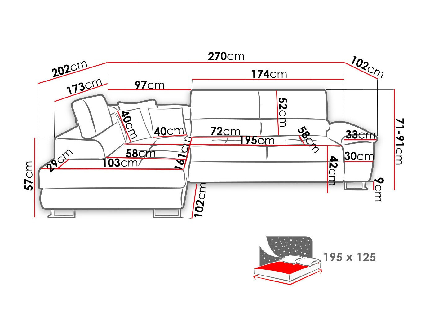 Stūra dīvāns Comfivo Ruta II (Soft 017 + Lux 06 + Soft 017)