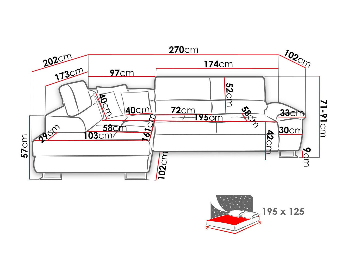 Угловой диван Comfivo 166 (Soft 017 + Lux 06 + Soft 017)