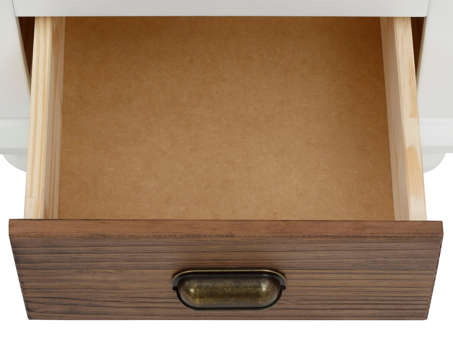 Прикроватная тумбочка Tivmeri 101 (Белый + Коричневый)