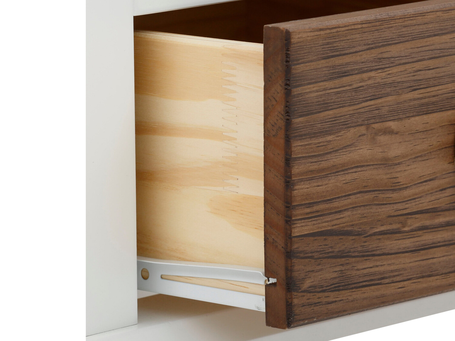 Прикроватная тумбочка Tivmeri 101 (Белый + Коричневый)