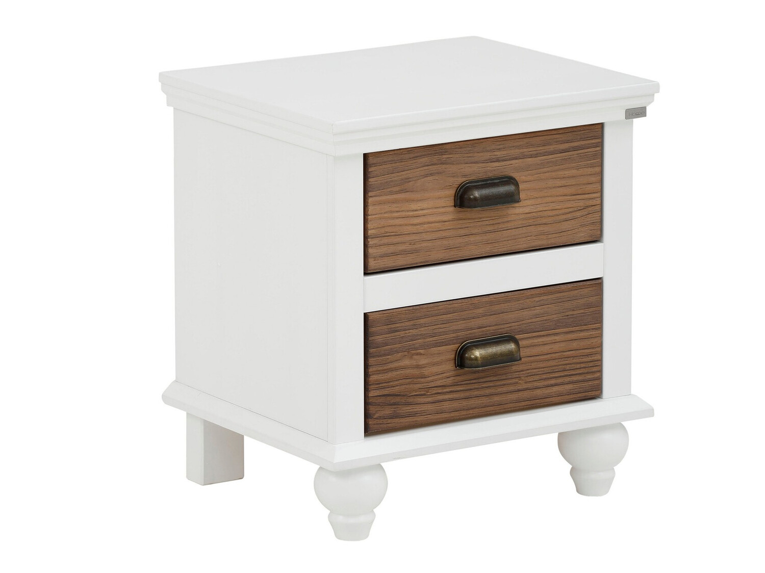 Прикроватная тумбочка Tivmeri 101 (Белый + Коричневый)