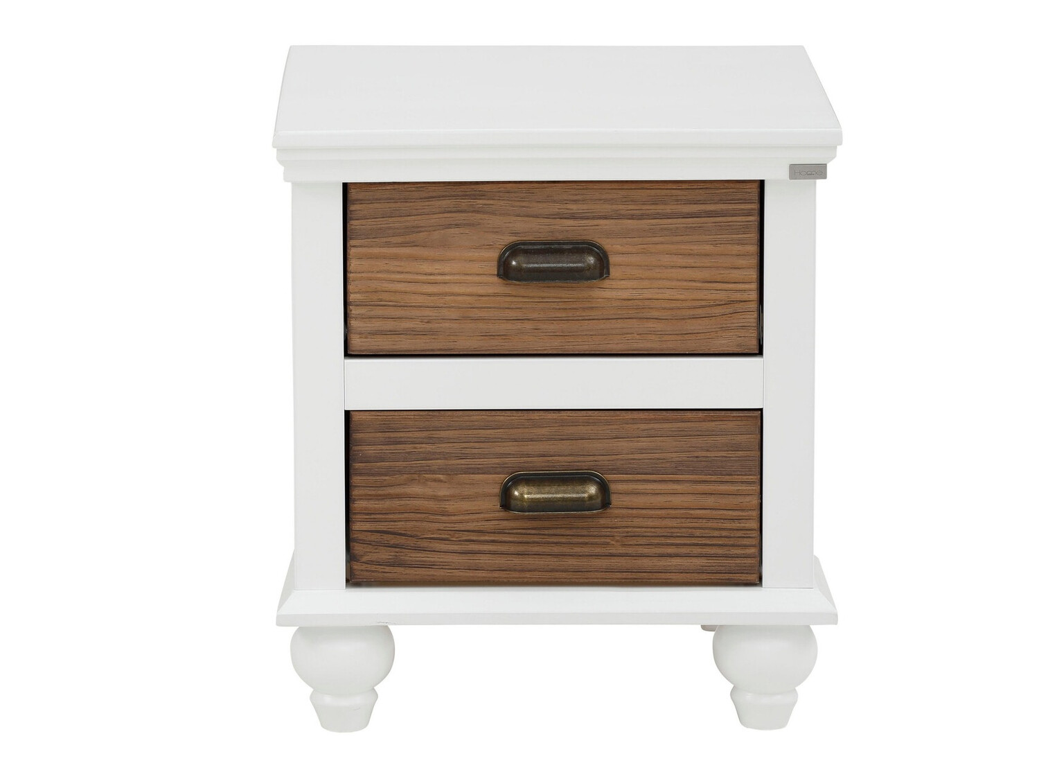 Прикроватная тумбочка Tivmeri 101 (Белый + Коричневый)