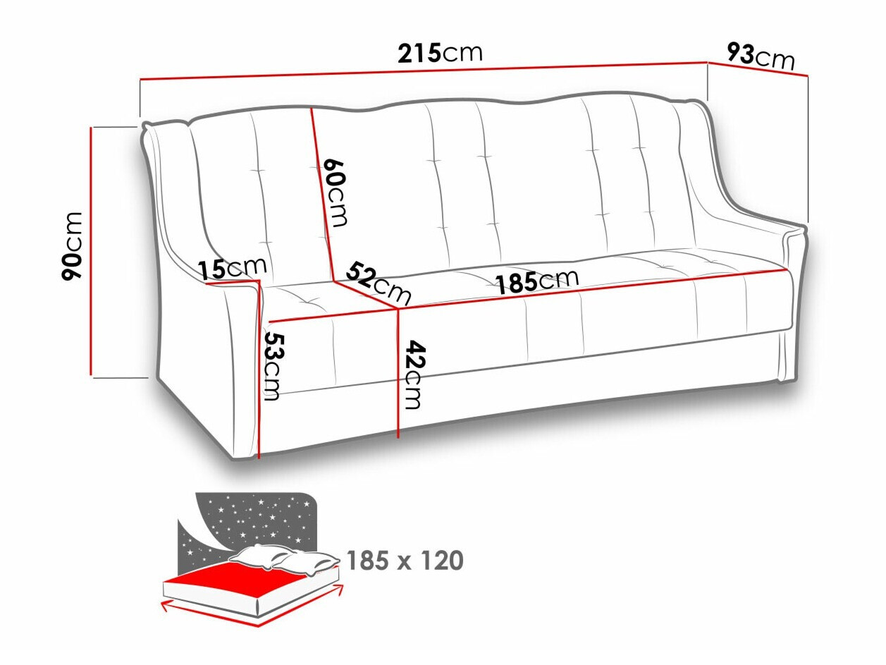 Dīvāns gulta Providence 109 (Kronos 22)