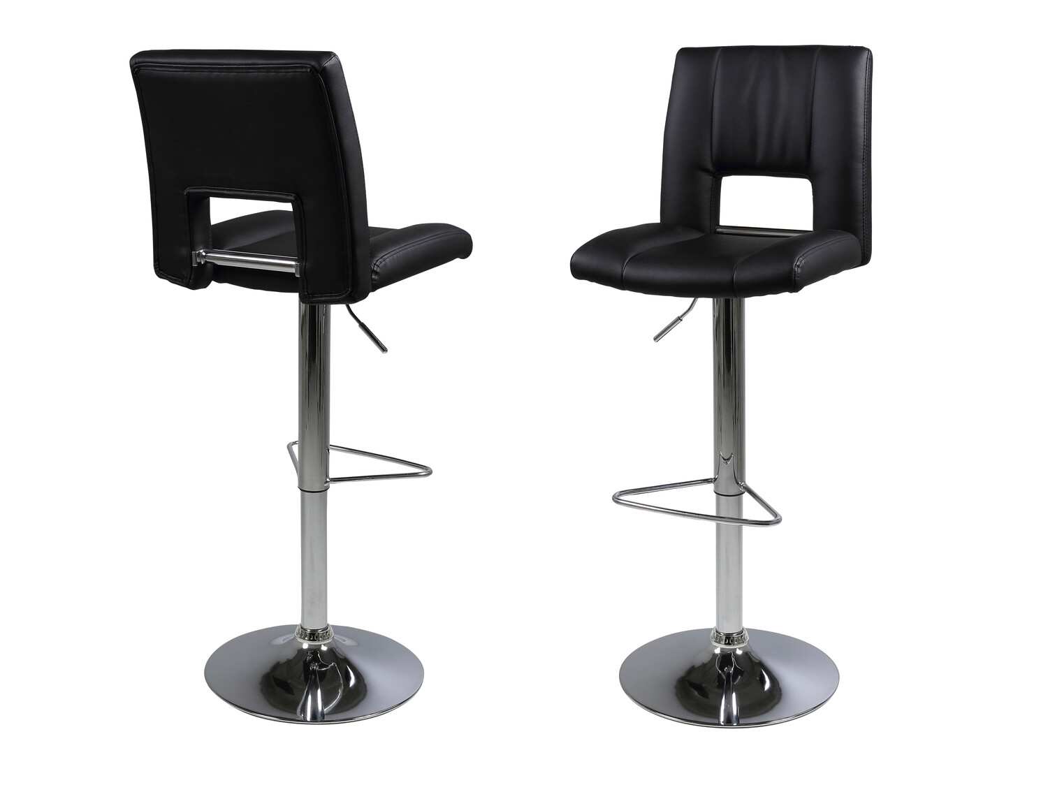 Низкий барный стул Norsica 145 (Чёрный + Серебряный)