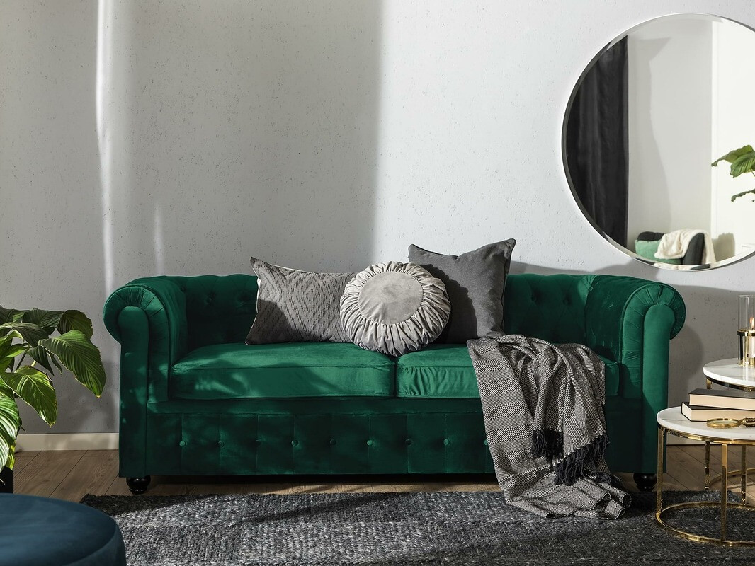 Chesterfield dīvāns Manor House Ophfenu 103 (Zaļš)