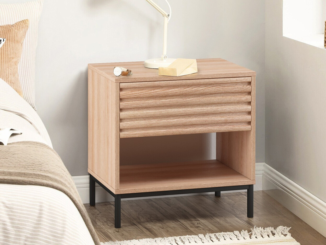 Naktsgaldiņš Denton 845 (Melns + Ozols)