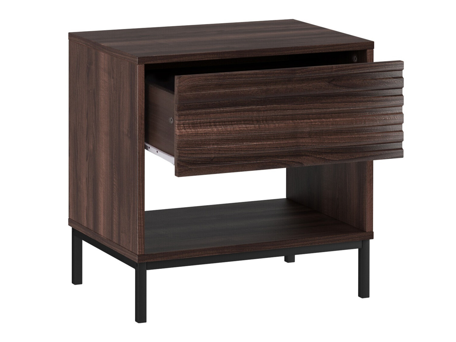 Прикроватная тумбочка Denton 845 (Чёрный + Орех)